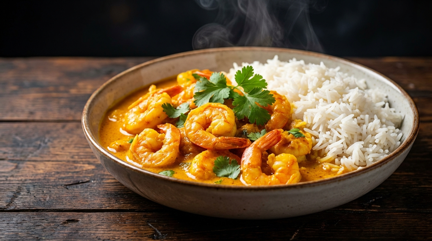 découvrez notre recette facile de crevette au curry coco, parfaite pour un repas savoureux et exotique prêt en quelques minutes.