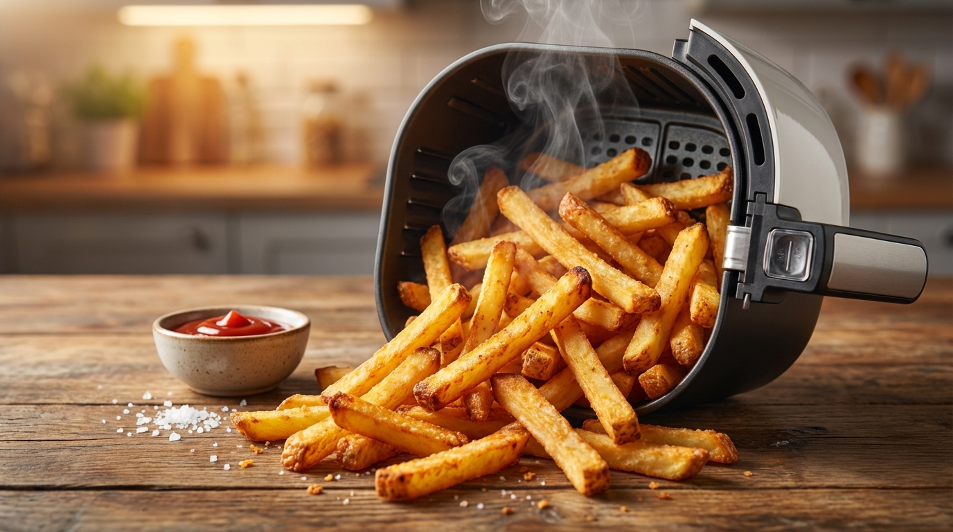 découvrez nos astuces simples pour réussir des frites croustillantes et savoureuses avec un air fryer, une cuisson saine et rapide à la maison.