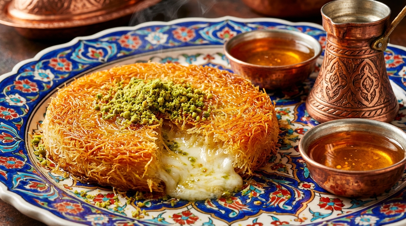 découvrez le kunefe, un dessert traditionnel turc irrésistible alliant douceur du fromage fondant et croustillant du kadaïf, pour une expérience gourmande unique.