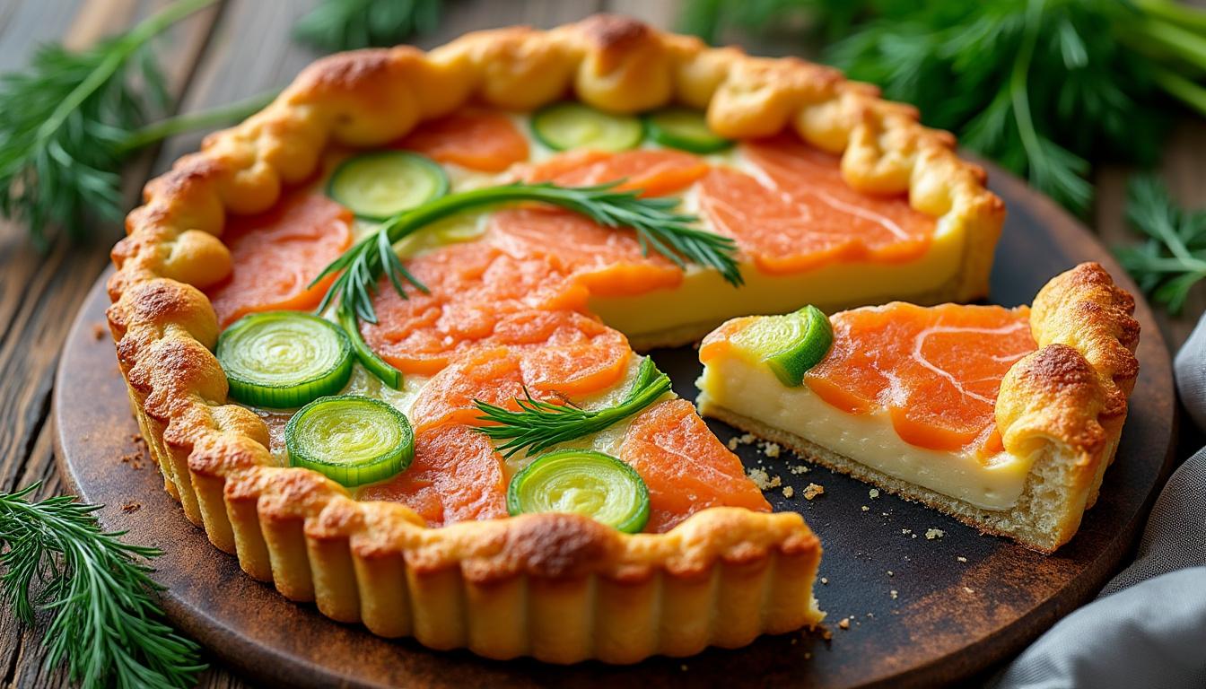 découvrez une recette facile de tarte poireaux saumon, parfaite pour un repas savoureux et gourmand en toute simplicité.