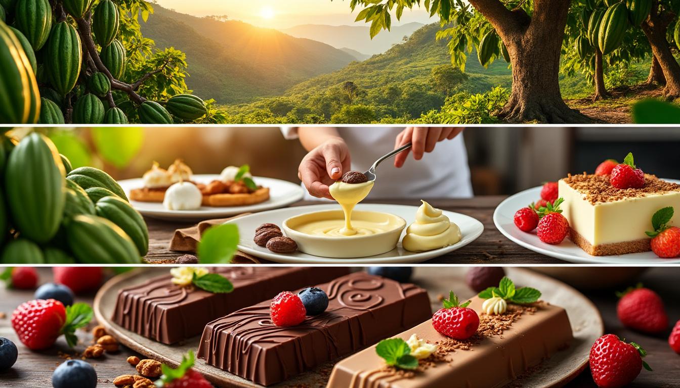 découvrez tout ce qu'il faut savoir sur le chocolat blanc : son origine, son processus de fabrication et ses différentes utilisations culinaires.
