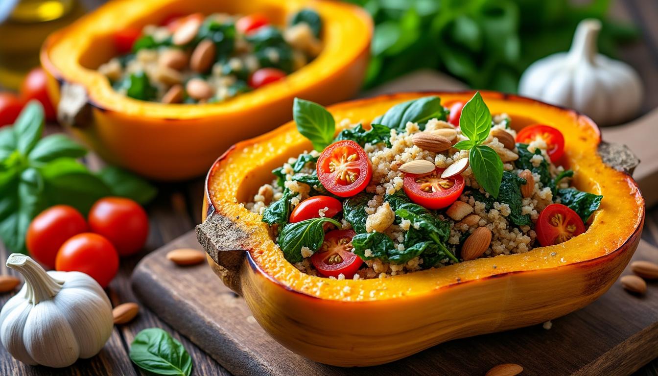 découvrez notre recette de butternut farcie, un plat gourmand et sain, facile à préparer pour régaler toute la famille avec des saveurs équilibrées.