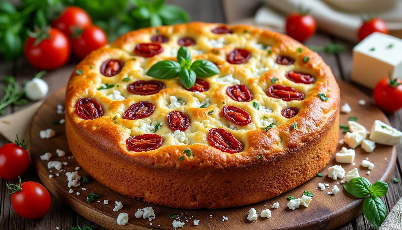 découvrez une recette facile et savoureuse de cake à la feta et aux tomates séchées, parfaite pour un apéritif ou un repas léger.