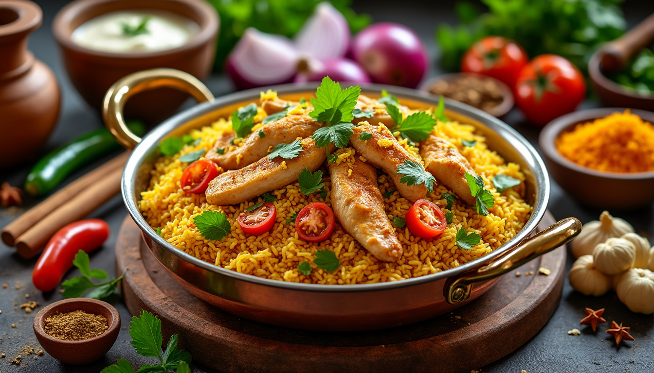 découvrez comment préparer un biryani poulet savoureux et authentique grâce à notre recette détaillée, pour un plat parfumé et délicieux qui ravira vos papilles.