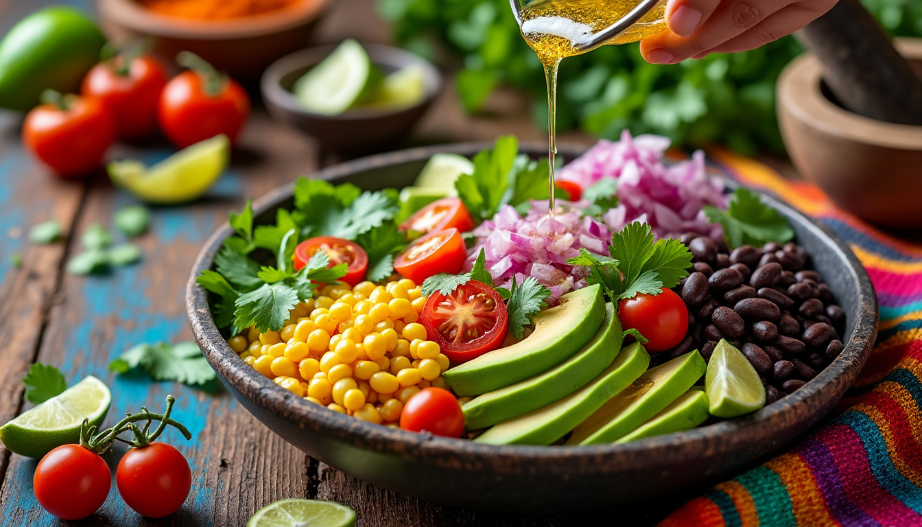 découvrez comment préparer une salade mexicaine savoureuse et facile à réaliser, idéale pour des repas frais et pleins de saveurs authentiques.