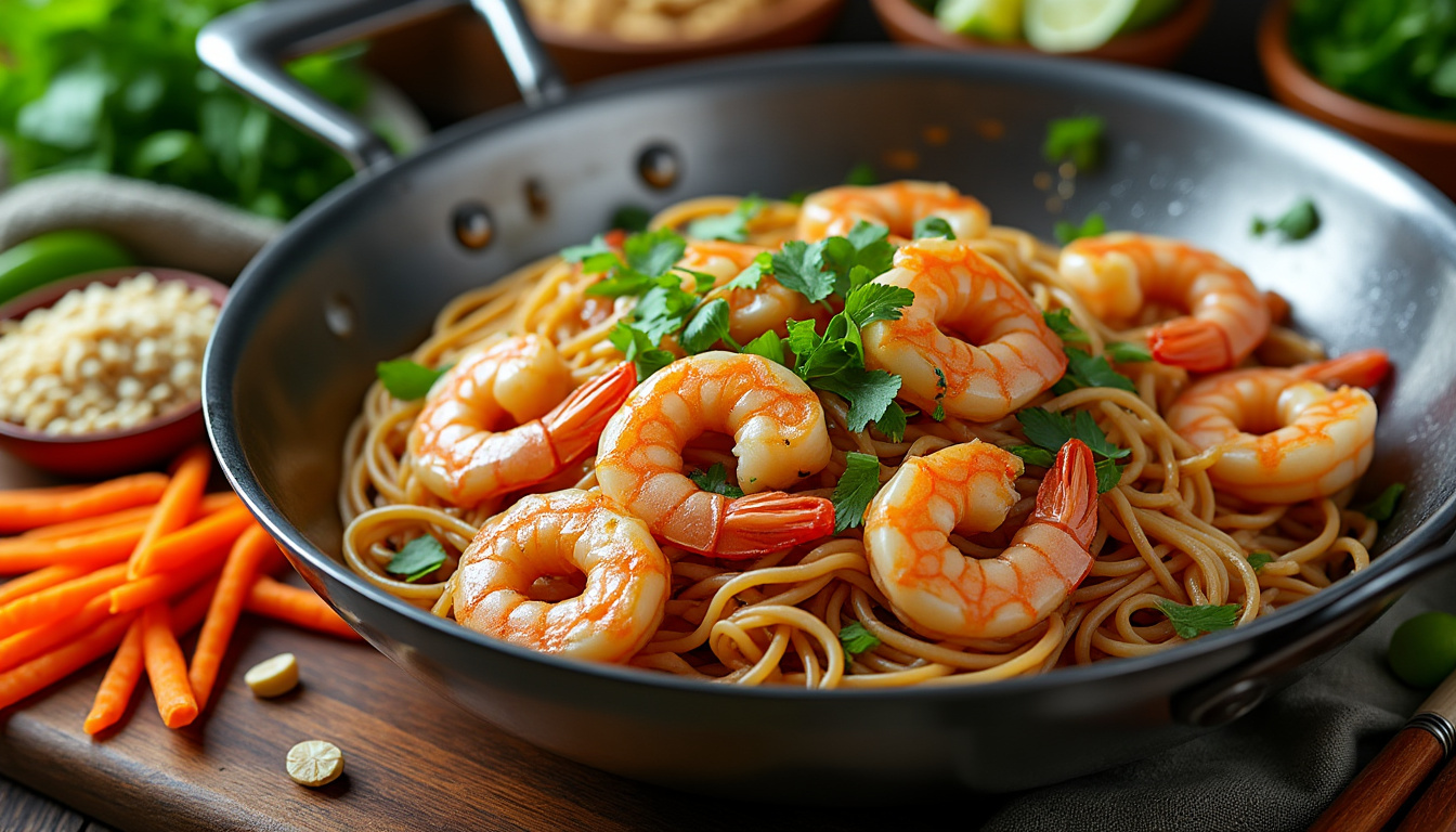découvrez comment préparer un pad thaï aux crevettes savoureux et facile à réaliser chez vous, avec une recette étape par étape et des astuces pour un goût authentique.