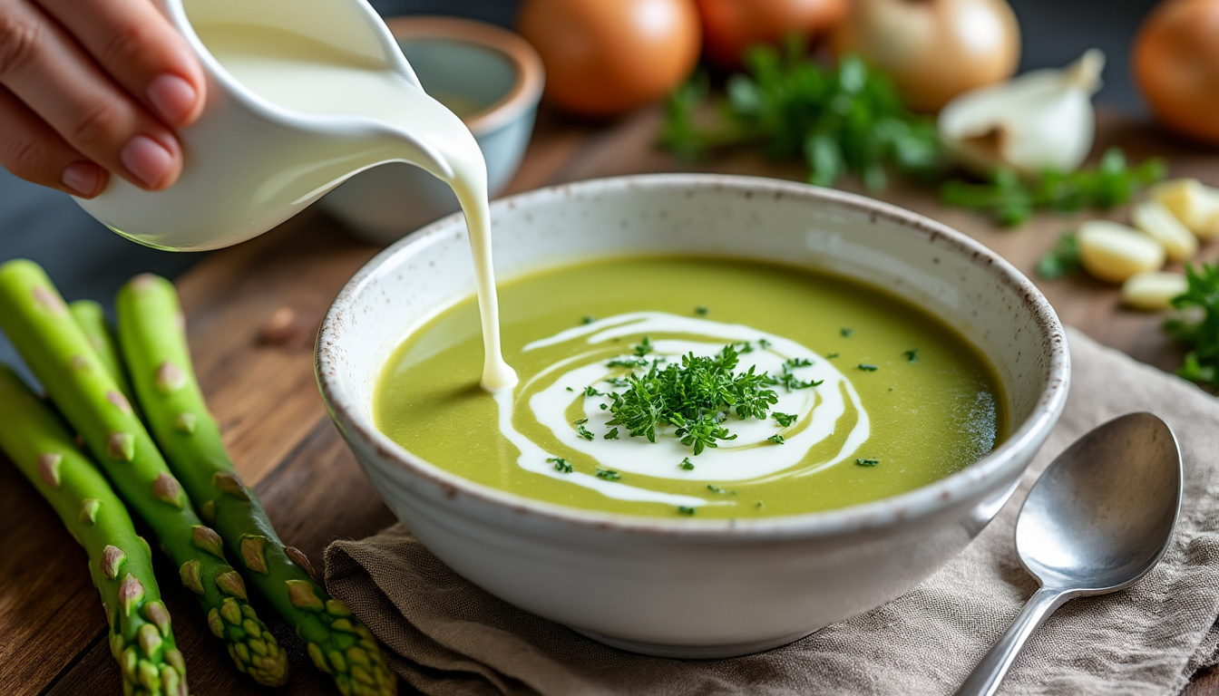 découvrez comment préparer un velouté d’asperges délicieux et facile avec notre recette simple, parfaite pour une entrée saine et raffinée.