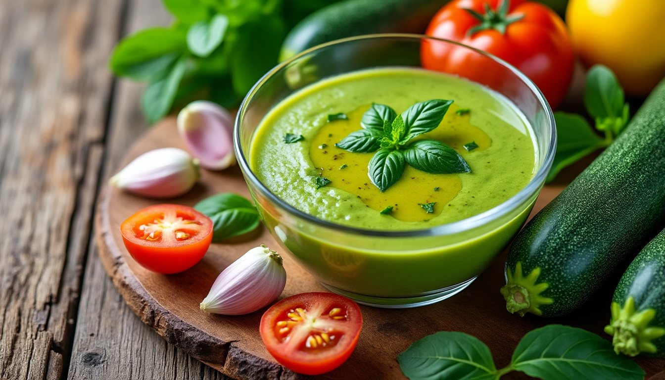 découvrez notre recette facile et rafraîchissante de gaspacho courgette, parfaite pour savourer l'été avec légèreté et fraîcheur.