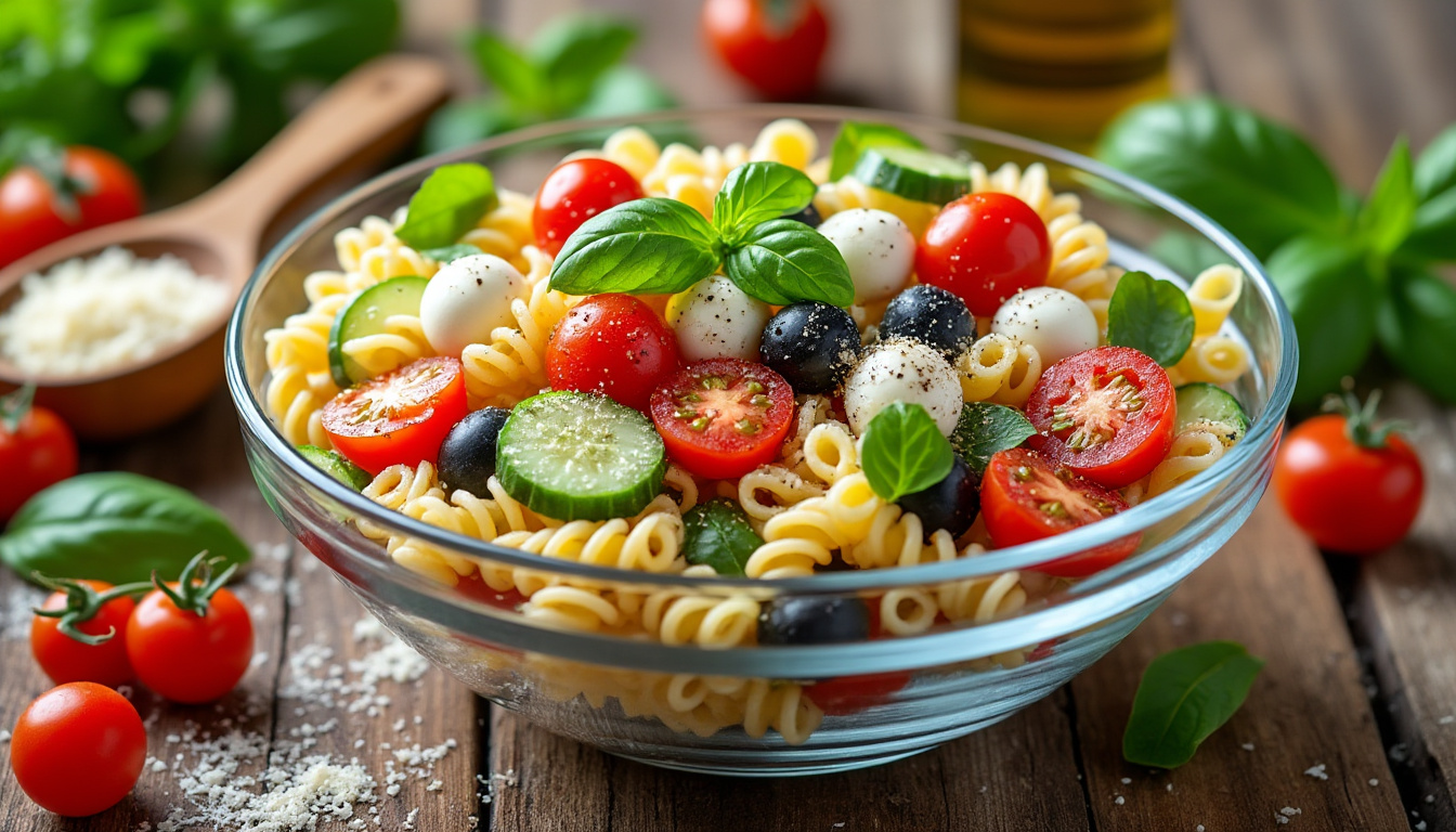 découvrez une recette facile pour préparer une salade de pâtes fraîche et gourmande, parfaite pour un repas léger et savoureux.