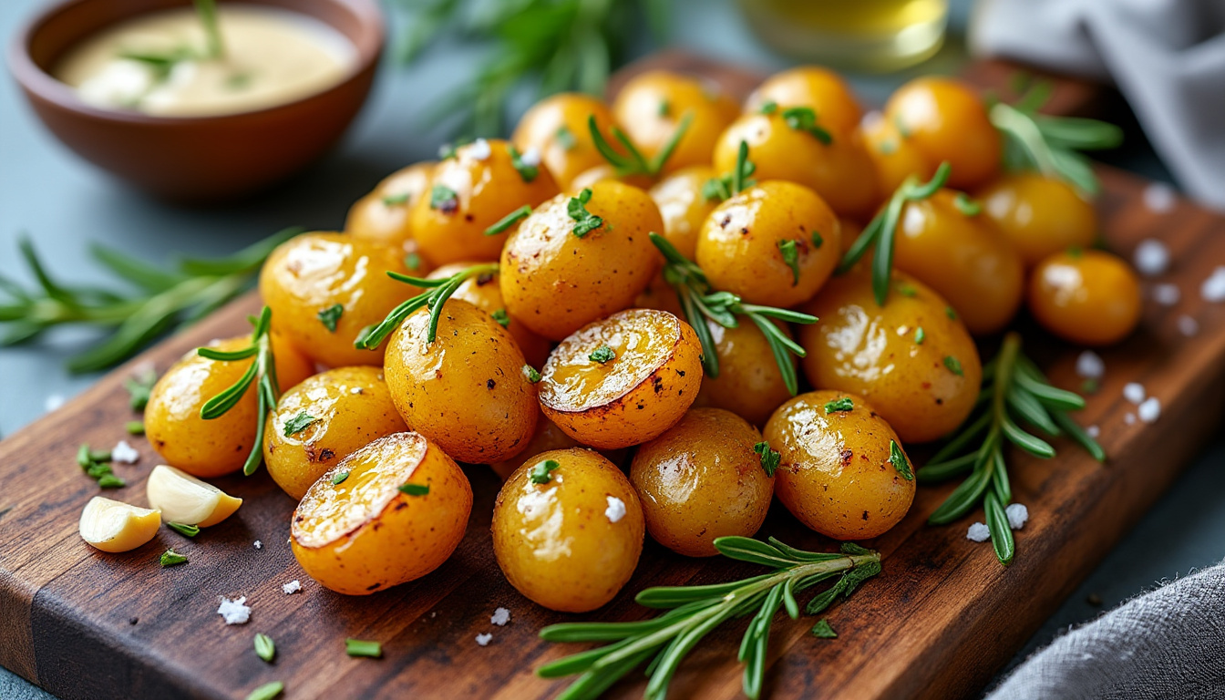 découvrez une recette simple et rapide de pommes de terre grenaille au four, parfaite pour un accompagnement savoureux et croustillant à partager en famille ou entre amis.