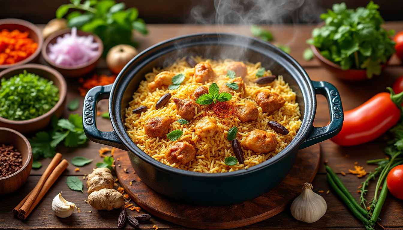 découvrez notre recette facile et authentique pour préparer un poulet biryani savoureux à la maison. apprenez les astuces pour un plat parfumé et riche en saveurs.