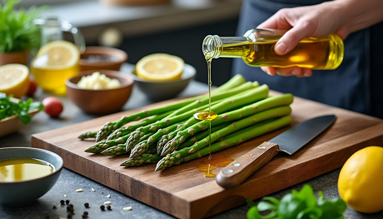 découvrez comment préparer facilement une recette simple et savoureuse d'asperges vertes pour un plat frais et délicieux.